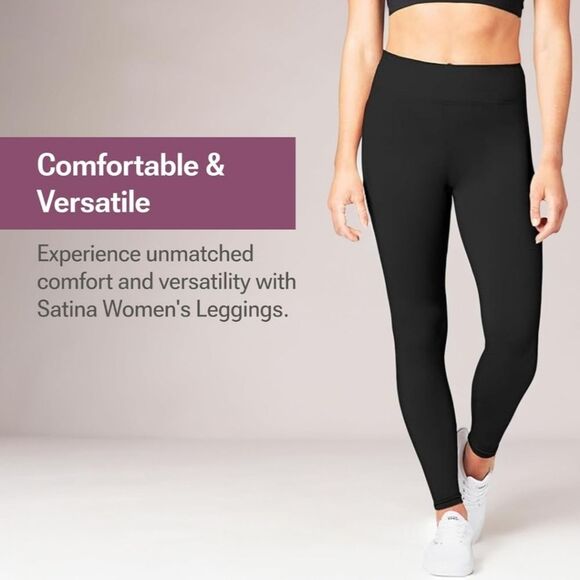 New Satina women's leggings plus size burgundy full length - Picture 3 of 4